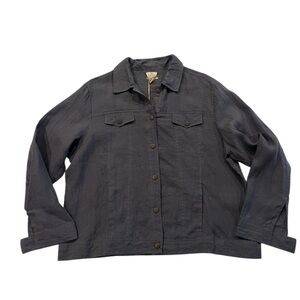 NWT Vikolino 100% European Washed Linen Button Up Shirt Size XL